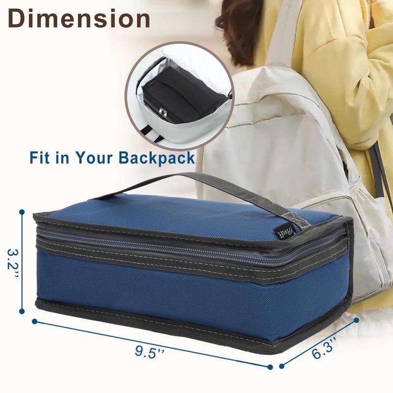 FlowFly Small Insulated Lunch box Portable Soft Bag Mini Cooler Thermal Meal Tote Kit with Handle for Work & School, Cyan - Image 4